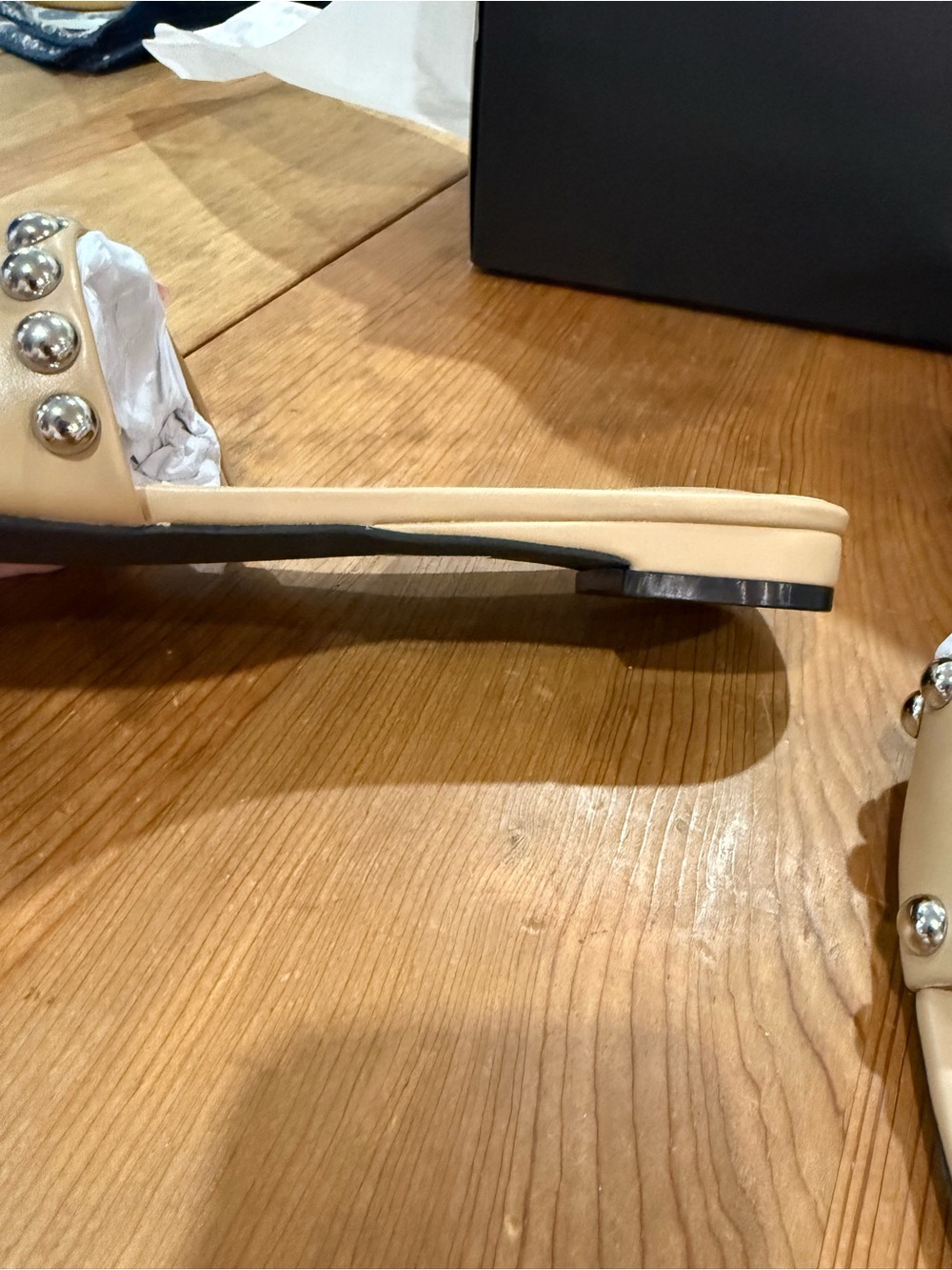 Rebecca Minkoff Tan Studded Slide Sandals - Picture 5 of 10